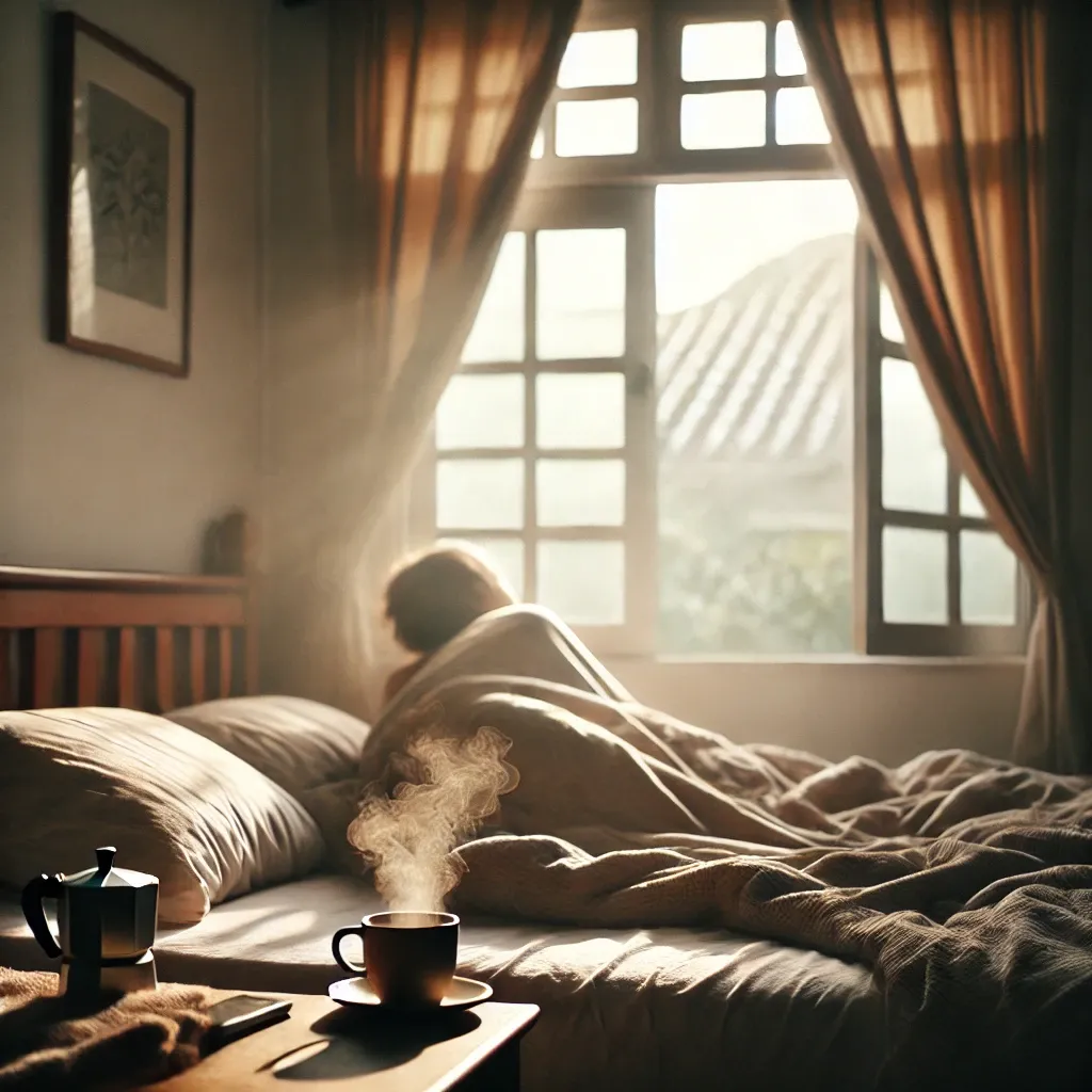 A person waking into a new day of inner wisdom and growth